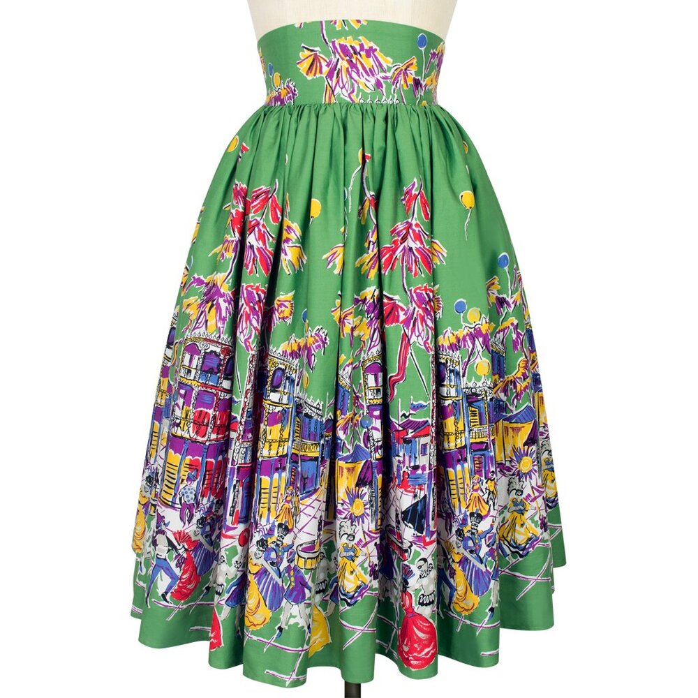 NWT Trashy Diva vintage repro full rare French Quarter print skirt - Picture 1 of 9